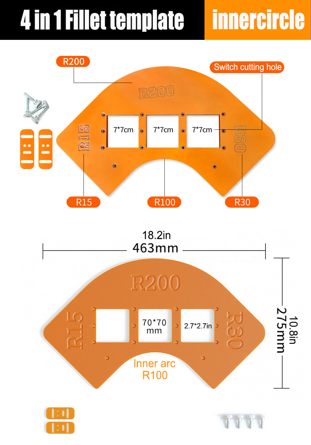 Woodworking Fillet Radius Template