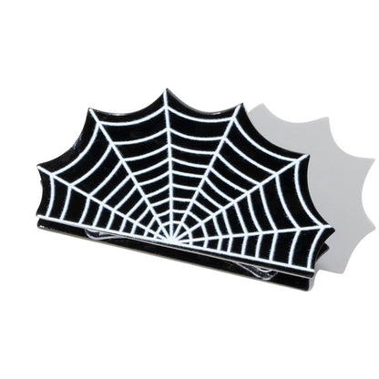 White Spider Web Halloween Hair Claw Clip