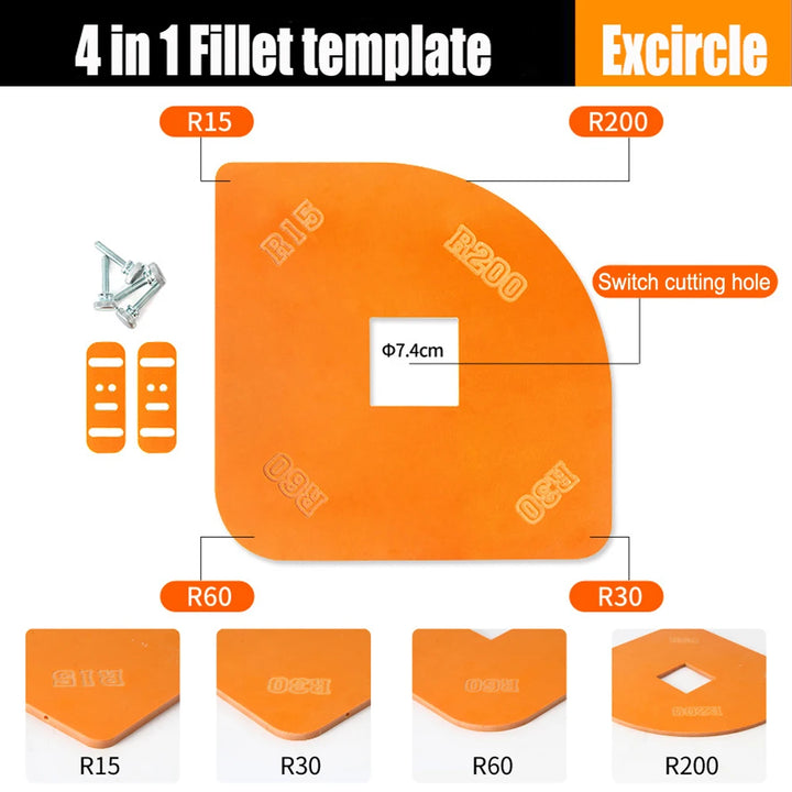 Woodworking Fillet Radius Template